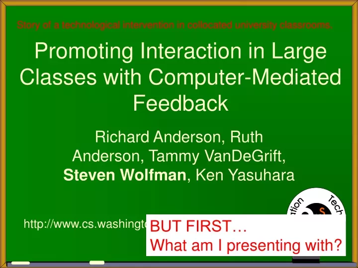 promoting interaction in large classes with computer mediated feedback