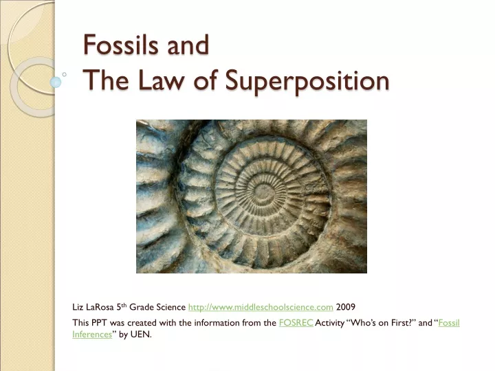 fossils and the law of superposition