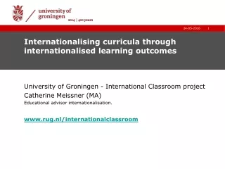 Internationalising curricula through internationalised learning outcomes