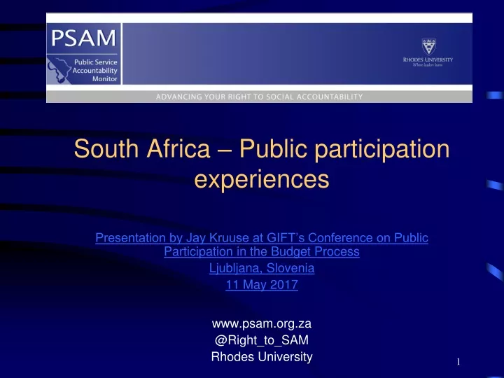 south africa public participation experiences