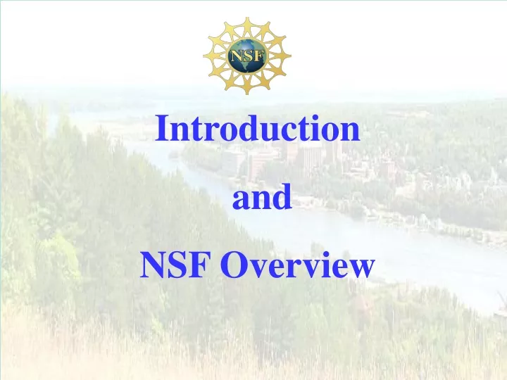 introduction and nsf overview