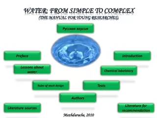 Water: from simple to complex ( the manual for young researches ).