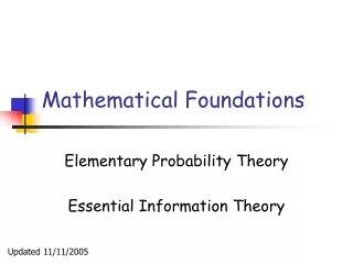 Mathematical Foundations