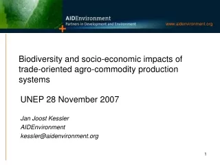 Biodiversity and socio-economic impacts of trade-oriented agro-commodity production systems