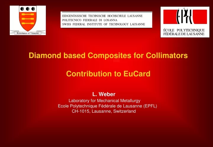 diamond based composites for collimators contribution to eucard
