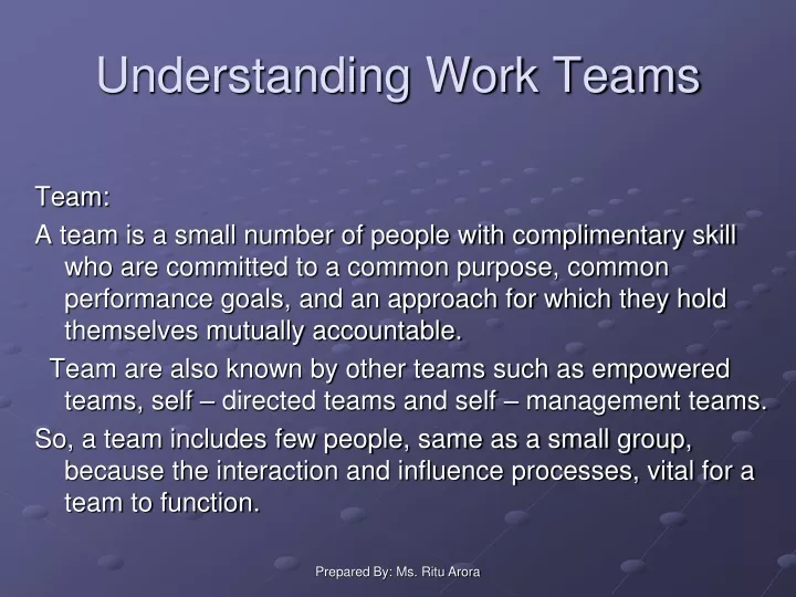 understanding work teams