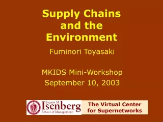 Supply Chains and the Environment