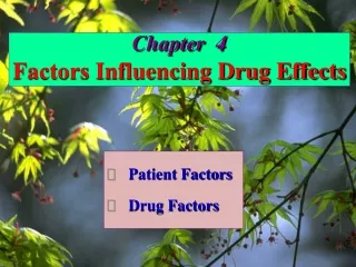 Chapter  4 Factors Influencing Drug Effects