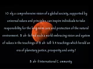 “Only a comprehensive vision of a global society, supported by