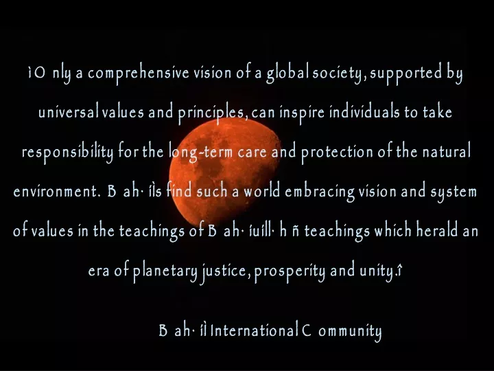 only a comprehensive vision of a global society