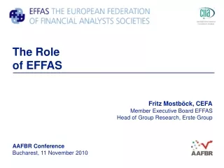 The Role  of EFFAS