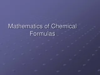 Mathematics of Chemical Formulas