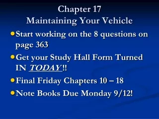 Chapter 17  Maintaining Your Vehicle