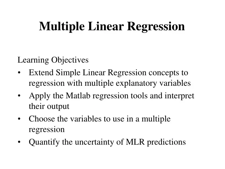 multiple linear regression