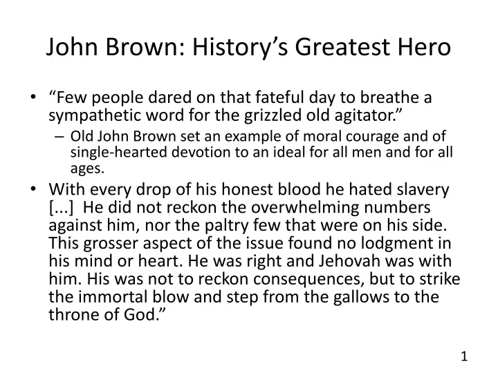 john brown history s greatest hero