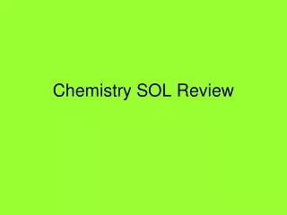 Chemistry SOL Review