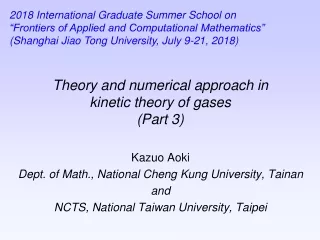 Theory and numerical approach in kinetic theory of gases (Part 3)