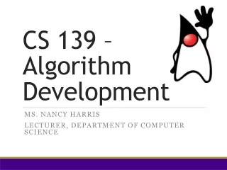 CS 139 – Algorithm Development