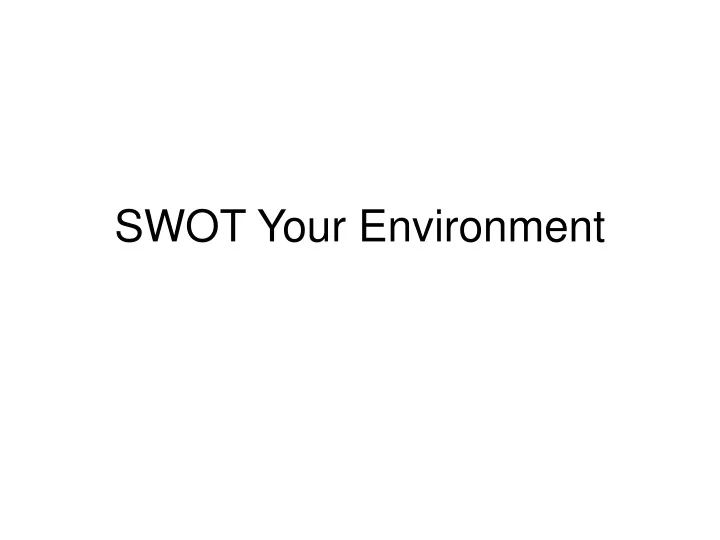 swot your environment