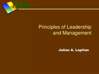 Principles of Leadership  and Management