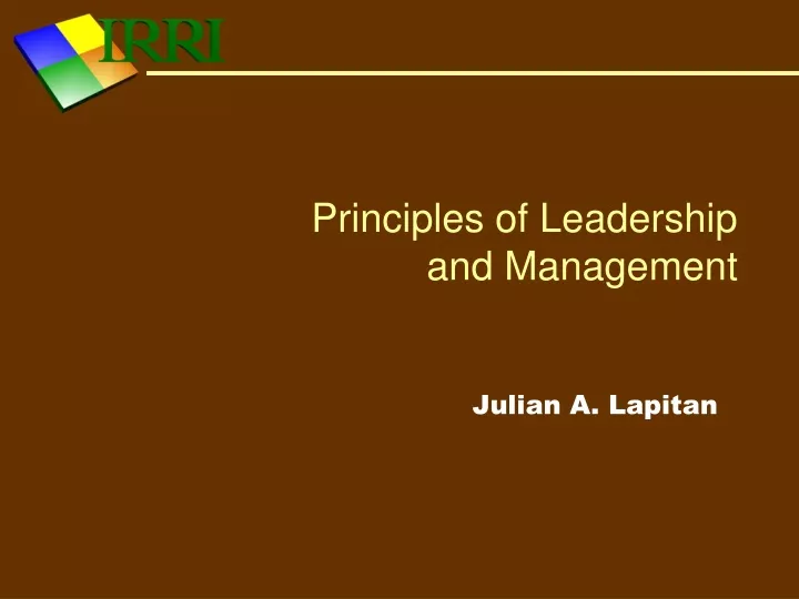 principles of leadership and management