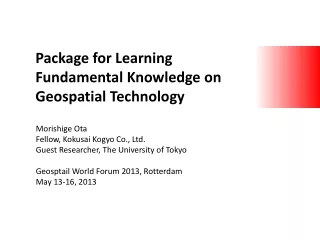 Package for Learning  Fundamental  Knowledge  on  Geospatial  Technology