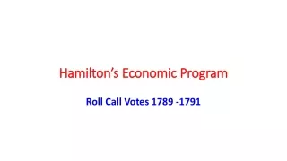 Hamilton’s Economic Program