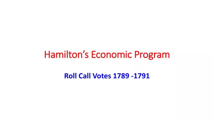 hamilton s economic program