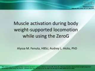 Muscle activation during body  weight-supported locomotion  while using the ZeroG