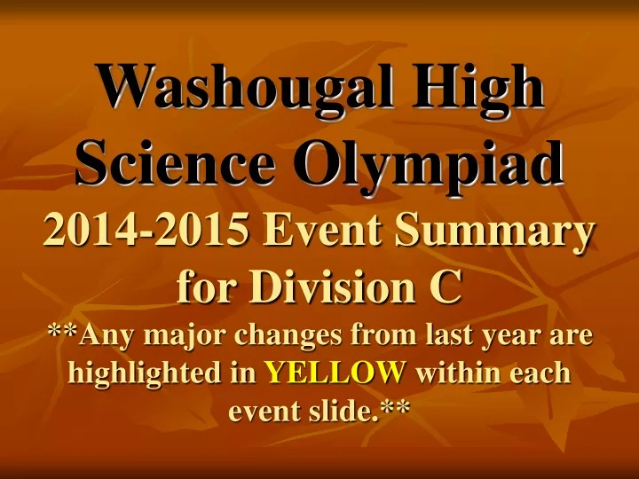 washougal high science olympiad 2014 2015 event