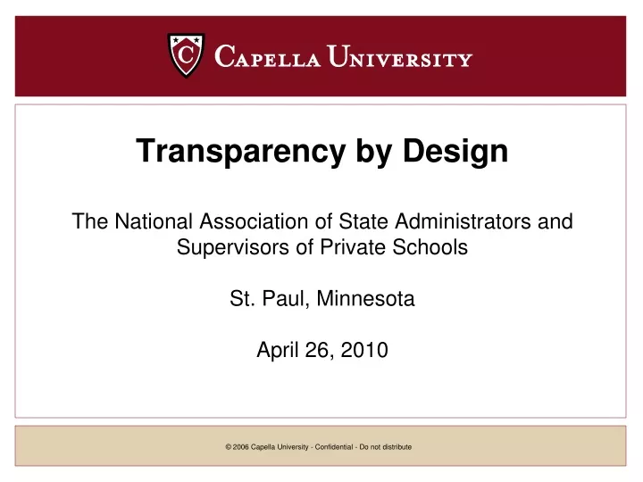 transparency by design the national association