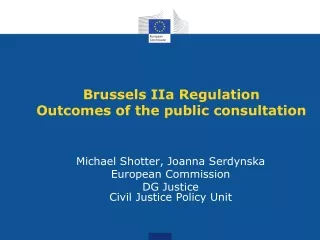 Brussels I Ia Regulation Outcomes of the public consultation