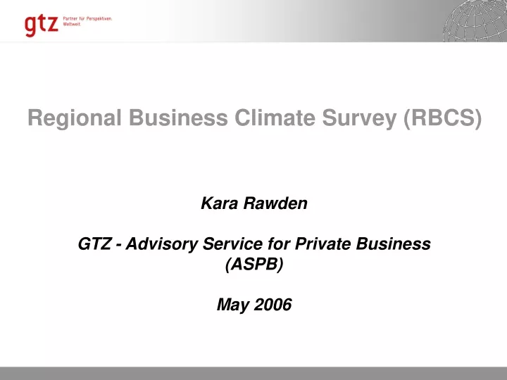 regional business climate survey rbcs