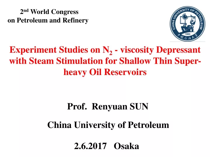 2 nd world congress on petroleum and refinery