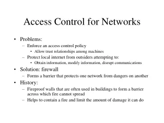 Access Control for Networks