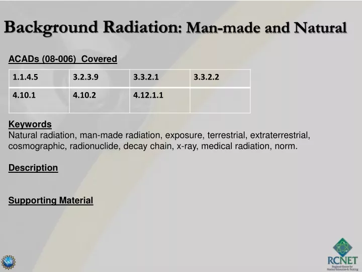 background radiation man made and natural