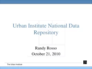 Urban Institute National Data Repository