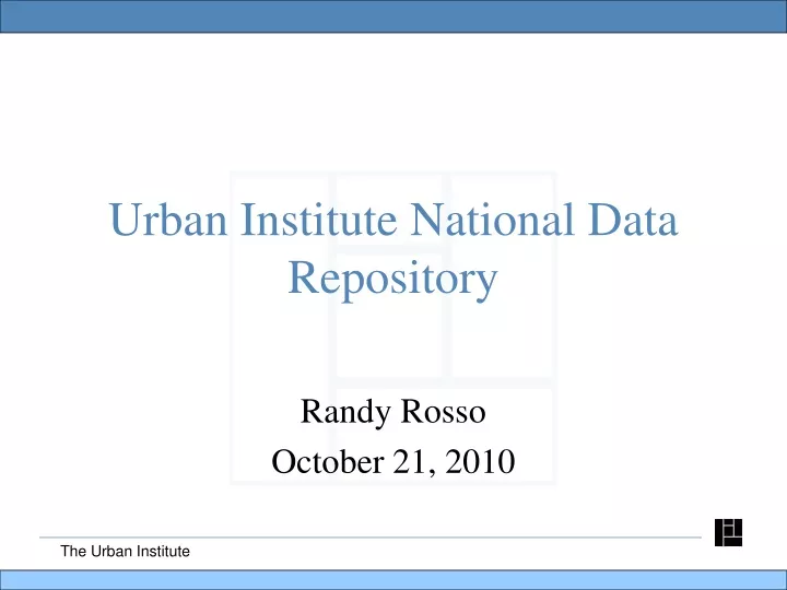 urban institute national data repository
