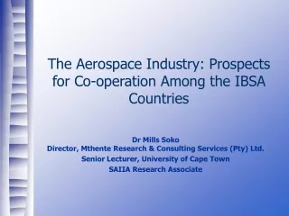 The Aerospace Industry: Prospects for Co-operation Among the IBSA Countries