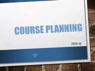 Course Planning