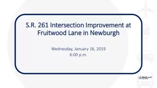 S.R. 261 Intersection Improvement at Fruitwood Lane in Newburgh