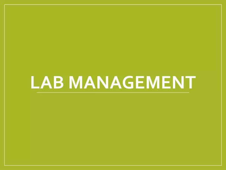 lab management