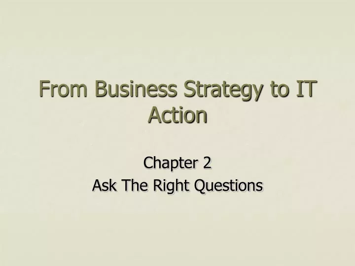 from business strategy to it action