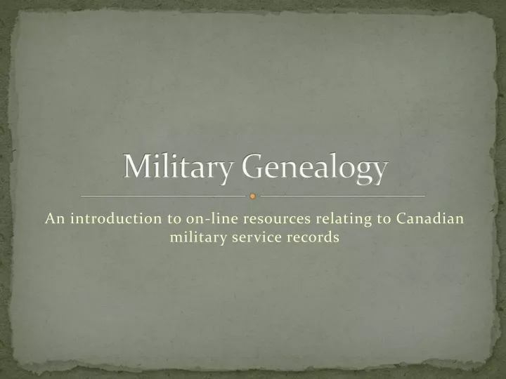 military genealogy