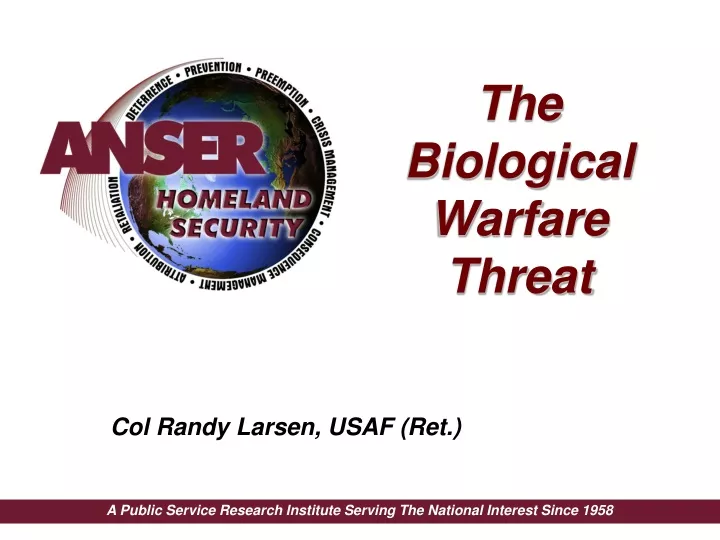 the biological warfare threat