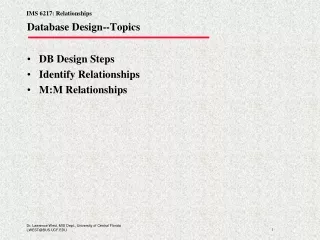 Database Design--Topics
