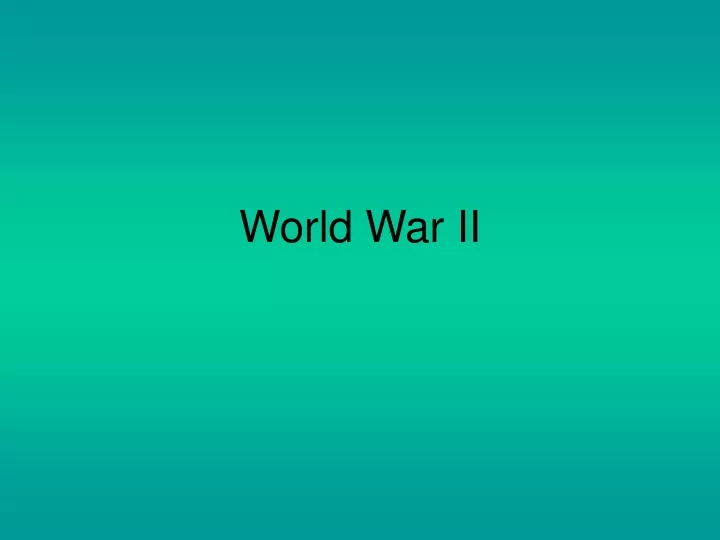 world war ii