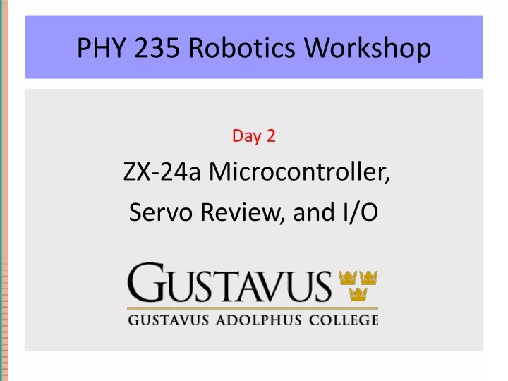 phy 235 robotics workshop