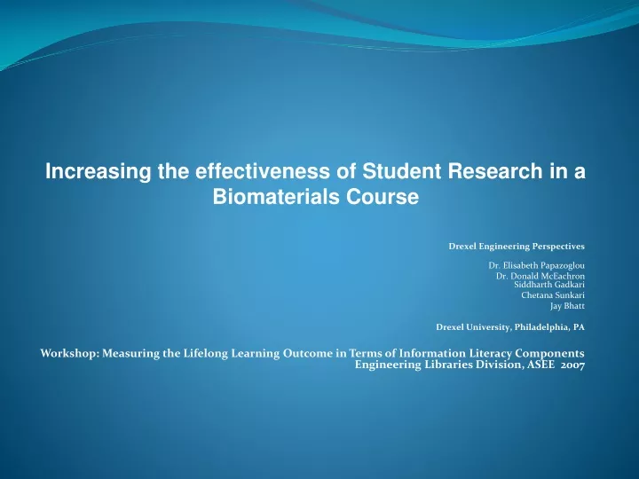 increasing the effectiveness of student research