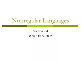 Nonregular Languages